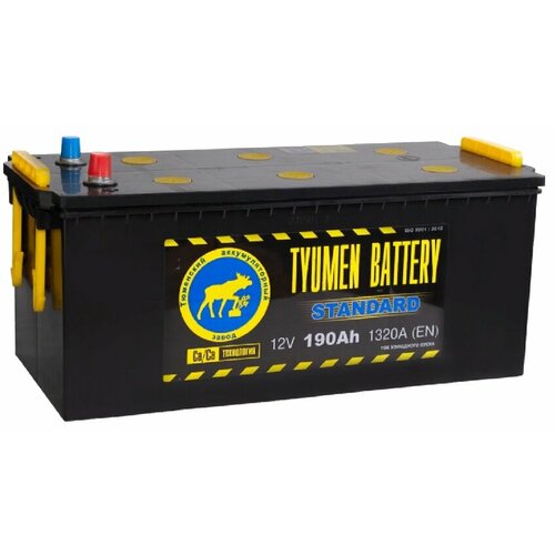Аккумулятор автомобильный TYUMEN BATTERY STANDARD 190 А/ч 1320 А обр. пол. конус (4) Росс. авто (518x228x236)