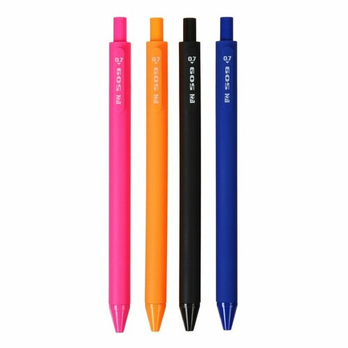 Ручка шариковая автоматическая 0,7мм, синяя, корпус микс Soft-touch покрытие (софт тач) ручка шариковая meshu unicorn синяя 0 7мм большой корпус софт тач с топпером 2 штуки