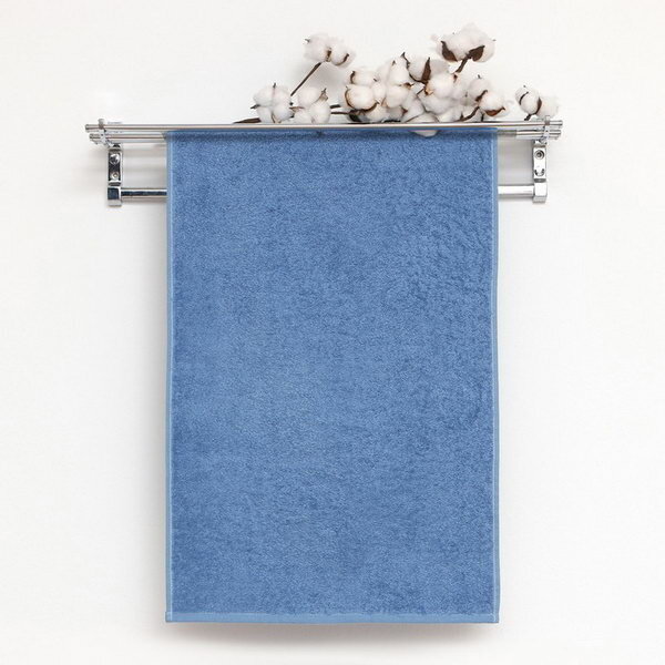 фото Полотенце махровое 40х70 см, синее море, хлопок 100%, 430г/м2