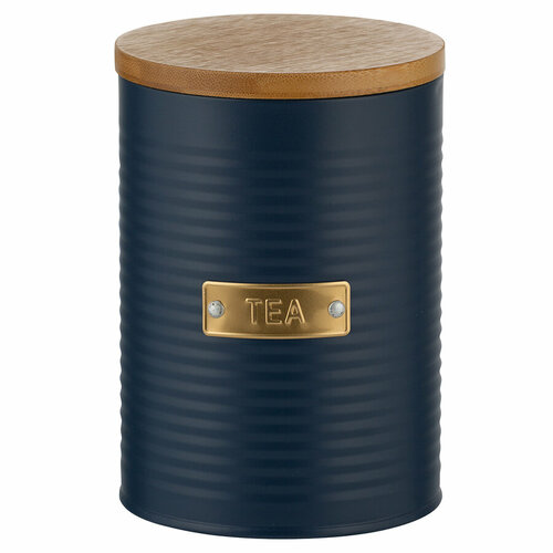 Банка для чая Otto 1,4 л, цвет синий, сталь + бамбук, Typhoon, Великобритания, 1401.226V
