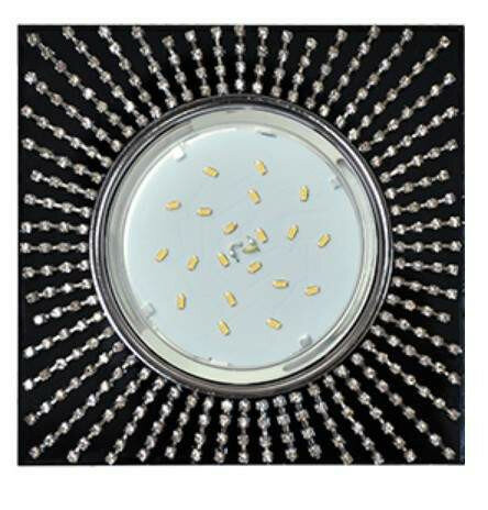 фото Cветильник встраиваемый Ecola GX53 H4 LD5320 св-к Стекло Квадрат Черн. мозаика Черный-Хром 40x123 FL53SGECB