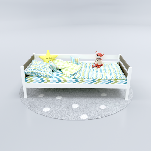 Детская кровать Савушка-02 1-ярусная 90х200 Бежевый