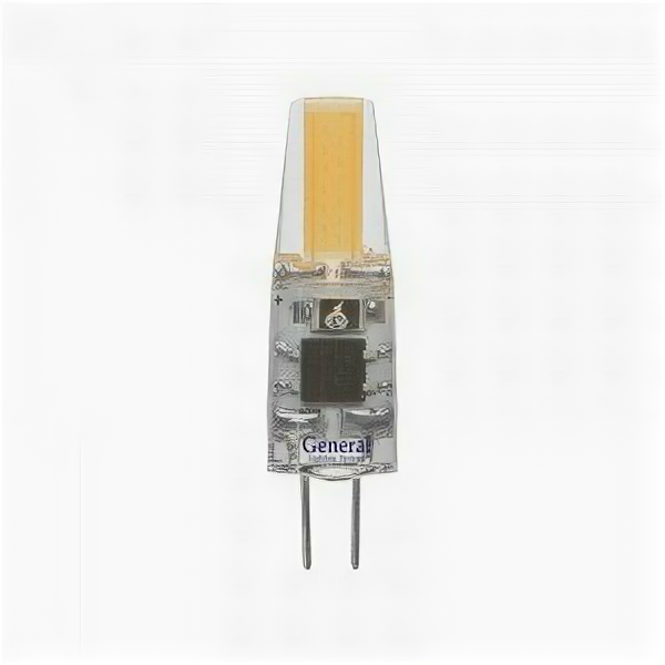 Светодиодная LED лампа General G4 12V 3W 4500K 4K 38x10 COB силикон BL5 (цена за 1шт.) 652700 (упаковка 10 штук)