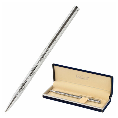 Ручка подарочная шариковая GALANT ASTRON SILVER, корпус серебристый, детали хром, узел 0,7 мм, синяя, 143527 шариковая ручка шариковая galant antic синий 0 7 мм
