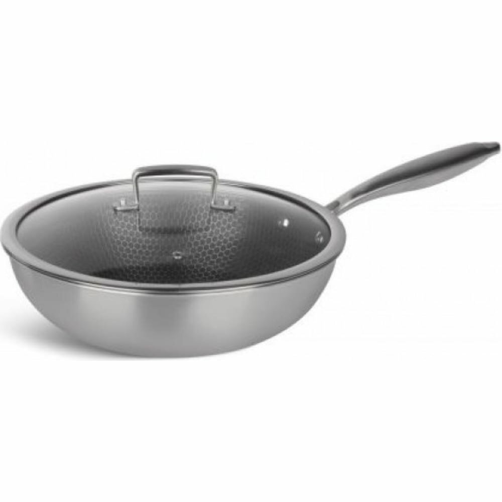 фото Edenberg Сковорода Вок с крышкой 28 cм н/ж сталь тефлон 6 шт EB-14105