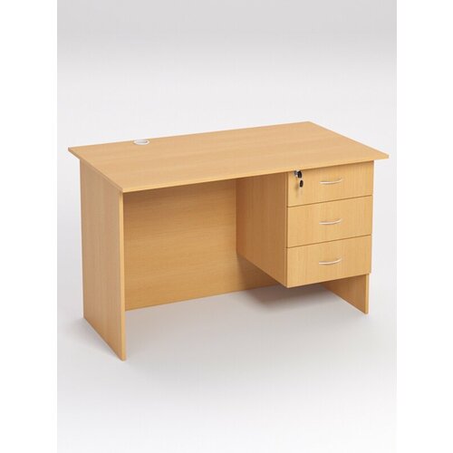Стол однотумбовый офисный С-06А (правосторонний), Бук Бавария 120 x 70 x 75 см (ДхШхВ)