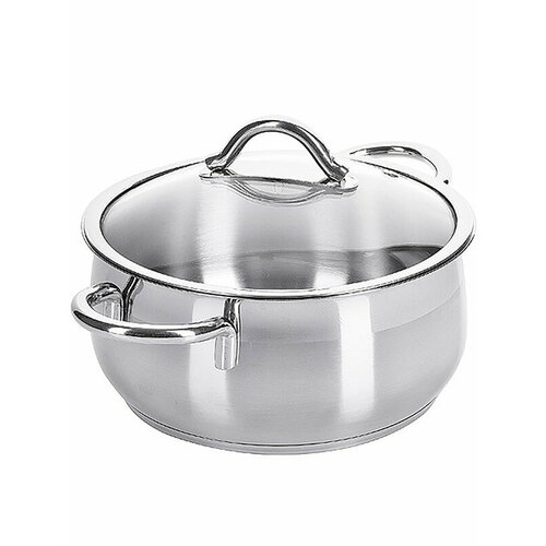 Кастрюля с крышкой индукция Home Perfect, стальная, 2,4л