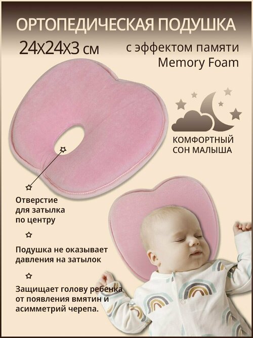 Детская ортопедическая подушка для новорожденных с эффектом памяти 