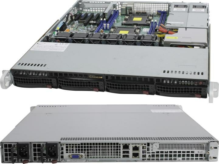 Сервер в корпусе высотой 1U Никс sS9500/pro1U S924N1Fi Xeon Silver 4210R/128 ГБ/1 x 2 Тб HDD/Aspeed AST2500