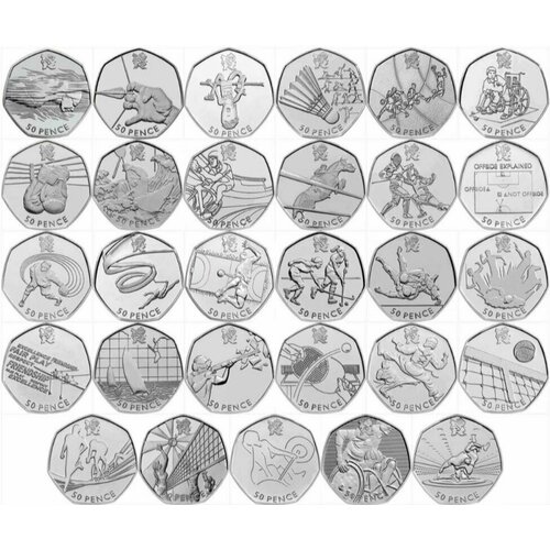 Олимпиада в Лондоне 2012 года. Полный набор монет в альбоме.