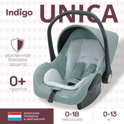 Автокресло Indigo UNICA, группа 0+, 0-13 кг, зеленый