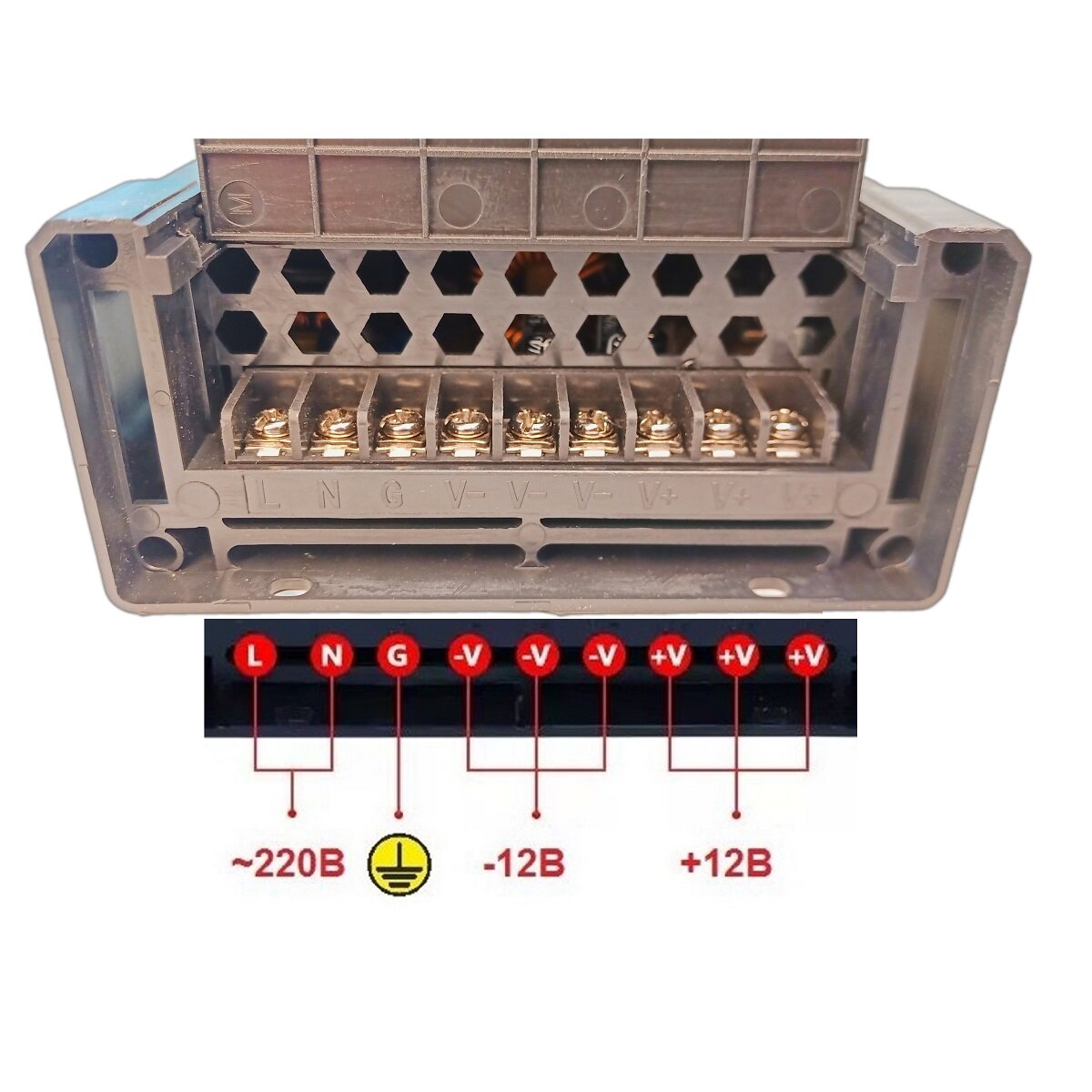 Мощный блок питания для светодиодной ленты 12В - 600 Вт - Litewell FT-600-12. Подходит для слаботочных систем видеонаблюдения и охраны 12V.