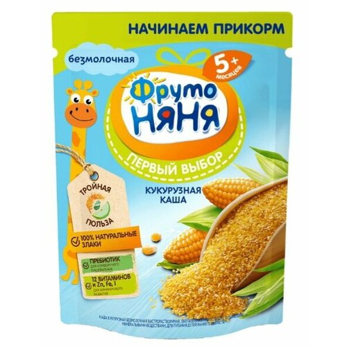 Каша Фруто Няня безмолочная кукурузная, с 5 месяцев, 200 г,3шт.