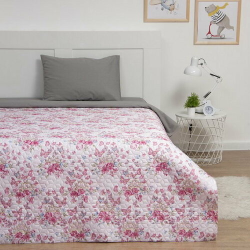 Покрывало Flowers, ультрастеп 150х210 +- 5 см, пл 210 г/?2