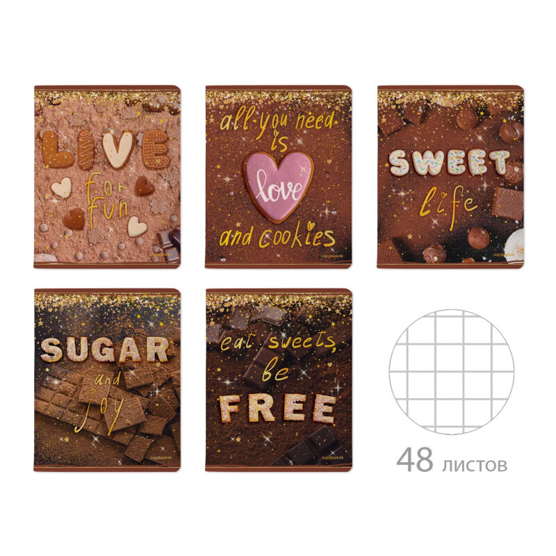 Тетрадь Sweet Life, А5, 48 листов, клетка, в ассортименте Bruno Visconti - фото №2