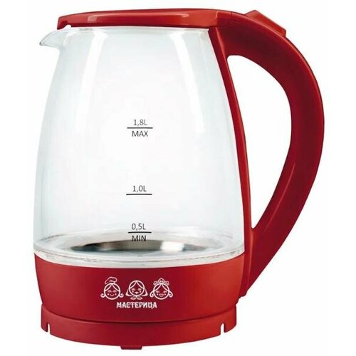 Чайник электрический Мастерица ЕК-1801G 1850 Вт рубиновый 18 л пластикстекло 156700₽