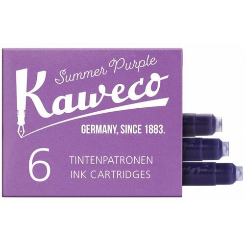 kaweco 11000344 картриджи с чернилами 10 шт для перьевой ручки kaweco ассорти цветов Kaweco 10000010 Картриджи с чернилами (6 шт) для перьевой ручки kaweco summer purple