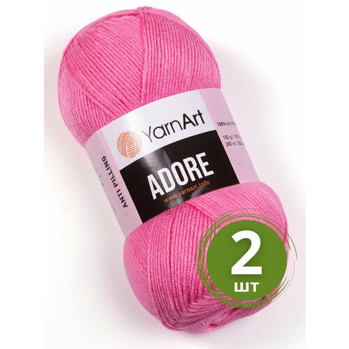 Пряжа YarnArt Adore (Адоре) - 2 мотка 339 розовый, 100% акрил антипиллинг, 100 г 280 м