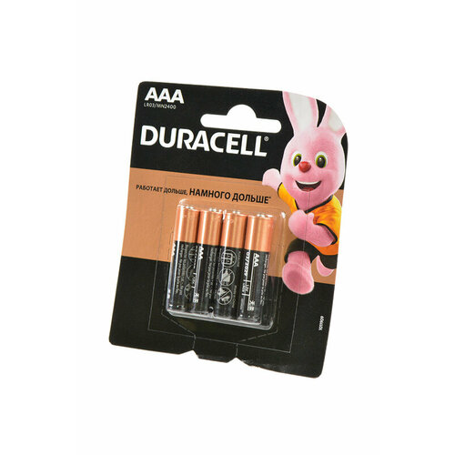 батарейка duracell aaa lr03 alkaline optimum mx2400 bl4 4шт Duracell Батарейка Duracell LR03 BL4, 4шт