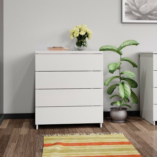 Комод для одежды и вещей белый domokomod c 4 ящиками 665075 7040₽