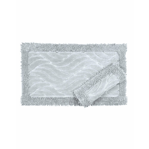Комплект хлопковых ковриков (60x100+60x50) Pamuk Makarna Kilic Buta (серый), Комплект ковриков