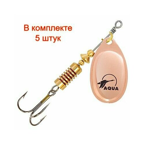 фото Блесна для рыбалки aqua aglia 12,0g, лепесток № 5, цвет a2-06 (медь), 5 штук в комплекте