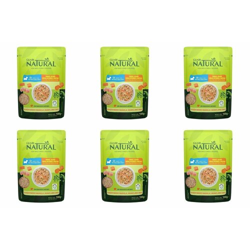 Guabi Natural Корм влажный для собак Dog, курица, лосось, цельнозерновые злаки и овощи, 100 г, 6 шт