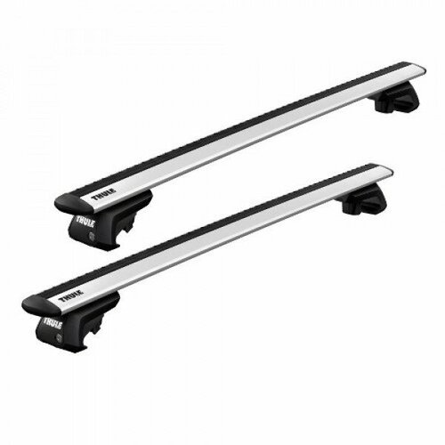 Багажник Thule WingBar EVO на крышу автомобиля Honda Pilot 2002-2015 г. на стандартный рейлинг (серебристая крыловидная дуга)