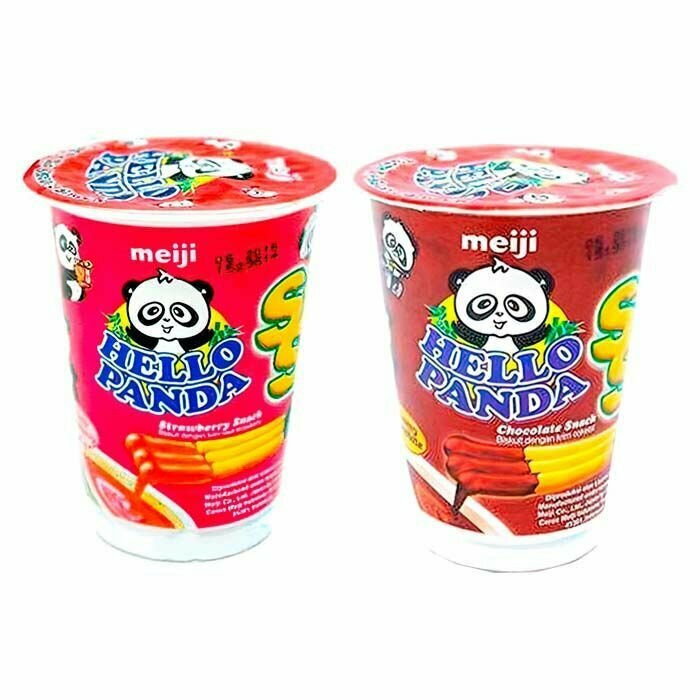 Палочки Meiji Hello Panda - набор 2 вкуса (клубника, шоколад) (Индонезия), 20 г (2 шт)