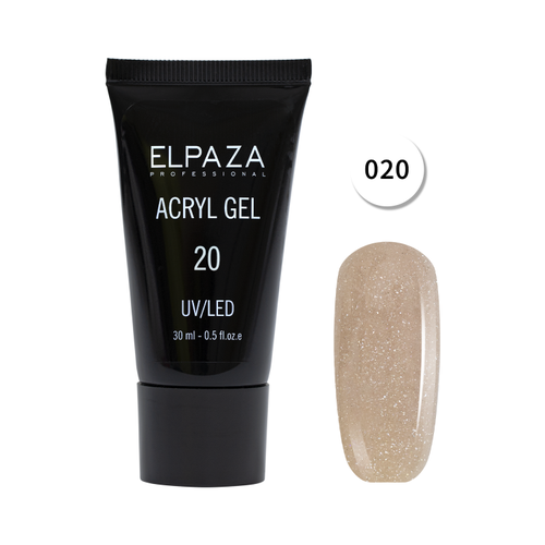 Elpaza Acryl gel 020 elpaza полигель acryl gel для наращивания и моделирования ногтей 5 30 мл