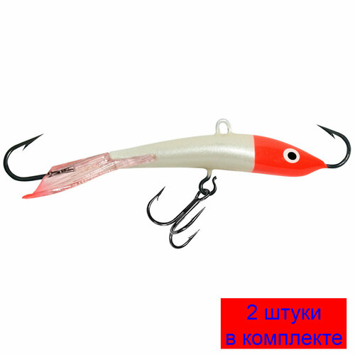 фото Балансир для рыбалки aqua classic-7 74mm цвет 007 (red head), 2 штуки