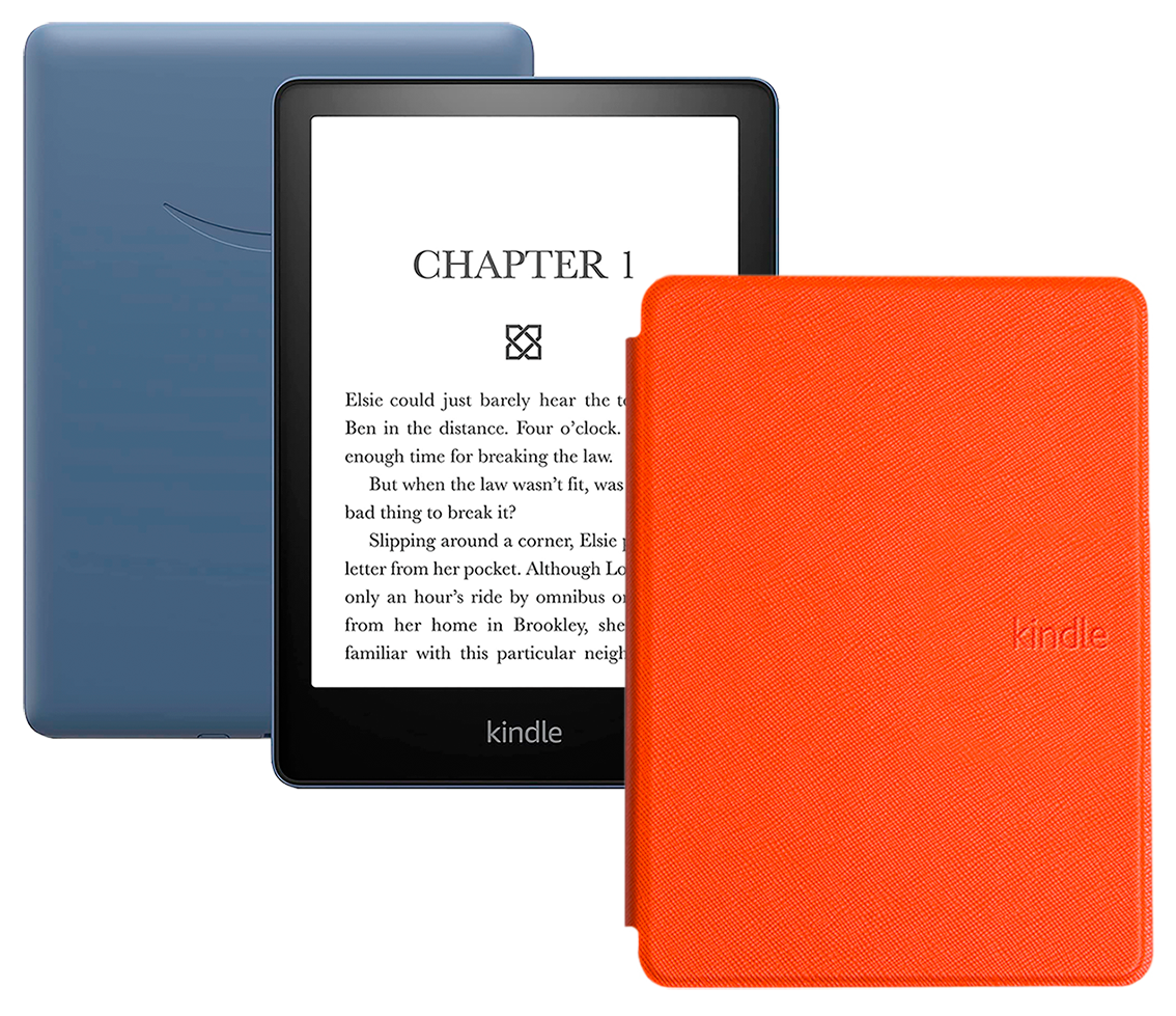 Электронная книга Amazon Kindle PaperWhite 2021 16Gb black Ad-Supported Denim с обложкой ReaderONE PaperWhite 2021 Orange