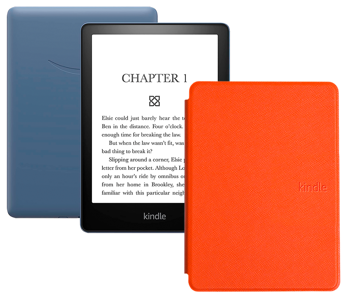 Электронная книга Amazon Kindle PaperWhite 2021 16Gb black Ad-Supported Denim с обложкой ReaderONE PaperWhite 2021 Orange — фото 9