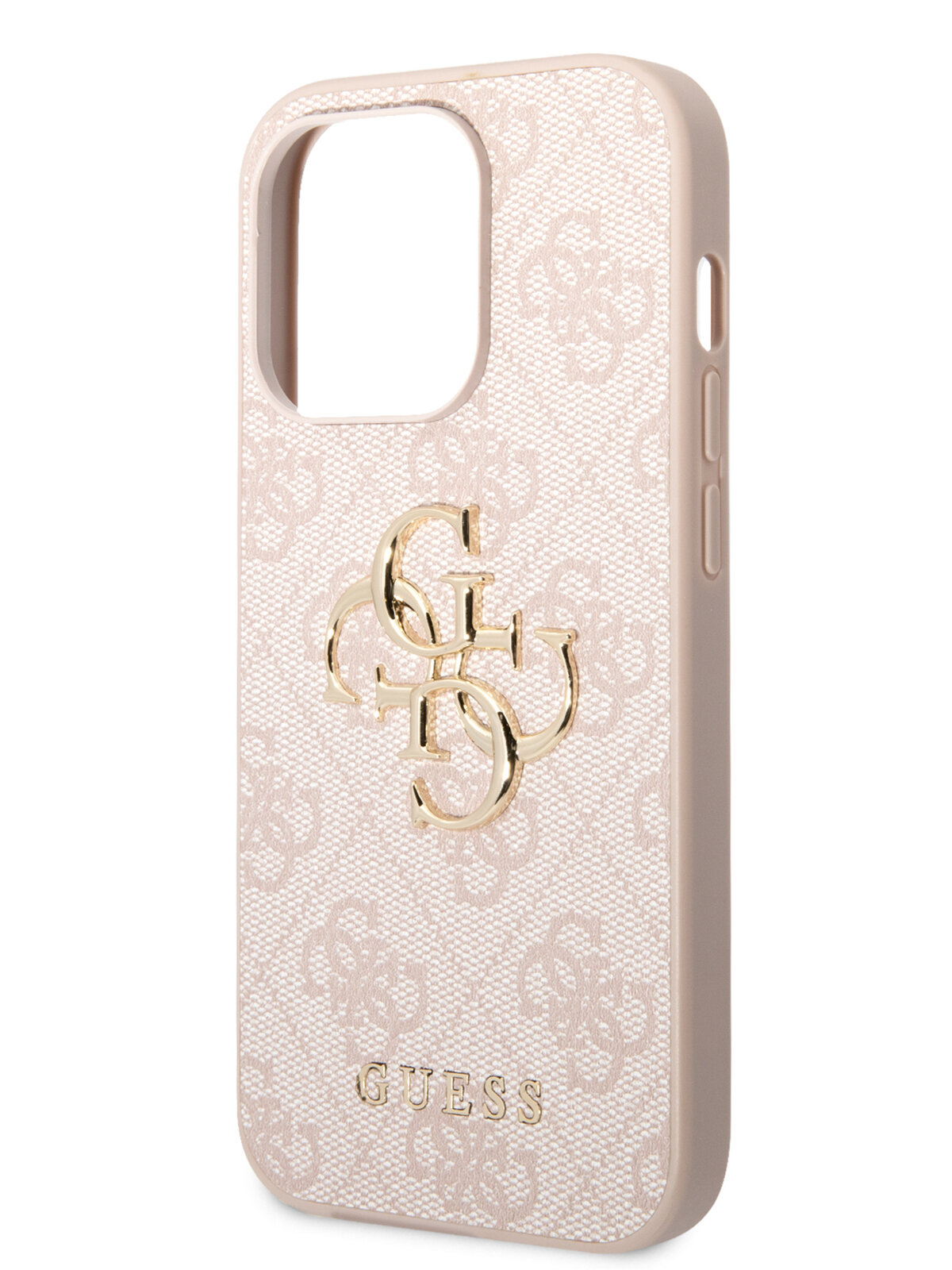 Guess для iPhone 14 Pro чехол PU 4G Big metal logo Hard Pink