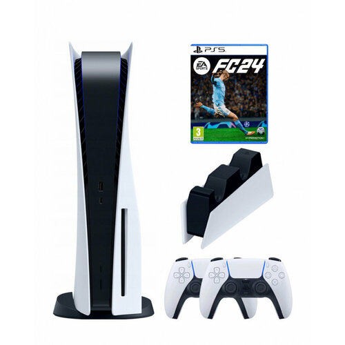 Игровая приставка Sony PlayStation 5 + 2-ой геймпад + зарядное + Игра FC 24