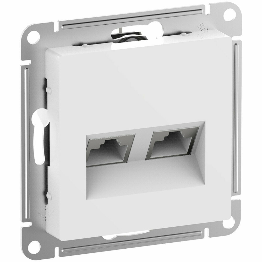 Розетка компьютерная двойная Schneider Electric Atlas Design UTP RJ45 Cat.6a, белый