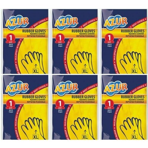 Azur Перчатки резиновые размер XL 6 уп 601₽