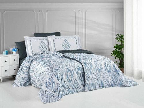 Постельное белье из тенселя Digital print T013 Karven (серый), Семейный (наволочки 50х70 и 70х70)
