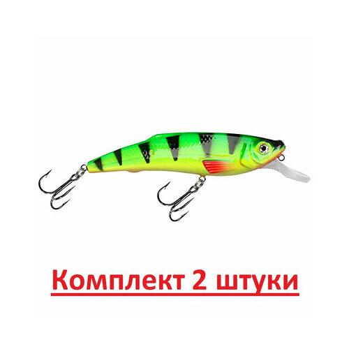 фото Воблер aqua яппи normal 95mm, вес - 13,0g, цвет 019 (флуоресцентный окунь), 2 штуки