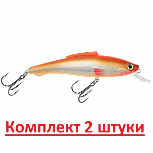 фото Воблер aqua леший 110mm, цвет 122 (оранжевая спинка), 2 штуки