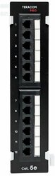 Патч-панель настенная TERACOM PRO Cat.5E неэкранированная UTP 12 портов RJ-45 Dual IDC