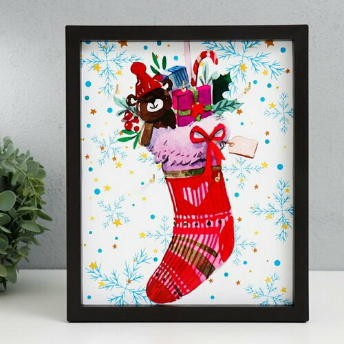 Ключница открытая Новогодний носок 27х22 см 196₽