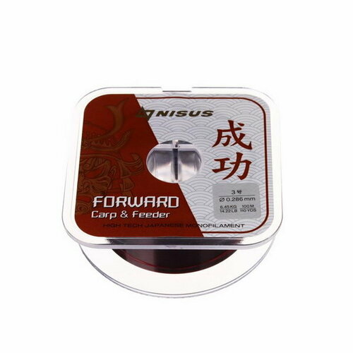 фото Леска forward carp & feeder, диаметр 0.286 мм, тест 6.45 кг, 100 м, коричневая nisus