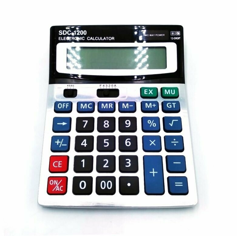 Калькулятор 12 разрядов настольный SDC-1200 для вычислений калькулятор для ЕГЭ для школы для работы