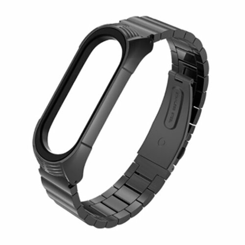 Xiaomi Стальной ремешок Xiaomi Metal Flat Band Black для Xiaomi Mi Band 5 чёрный