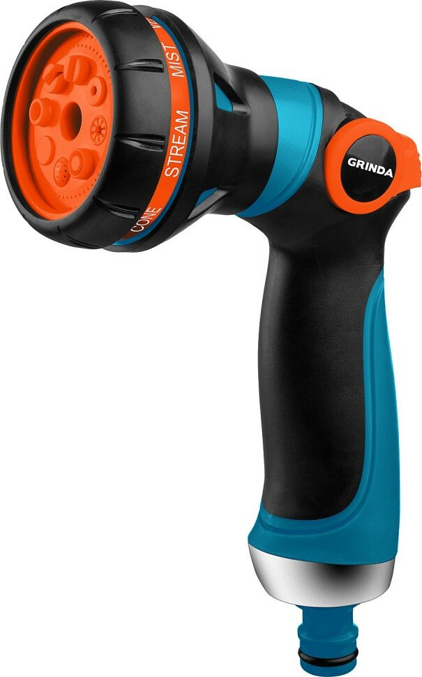 GRINDA PROLine S-8 8 режимов пистолет поливочный двухкомпонентный с регулятором напора ( 429100 )