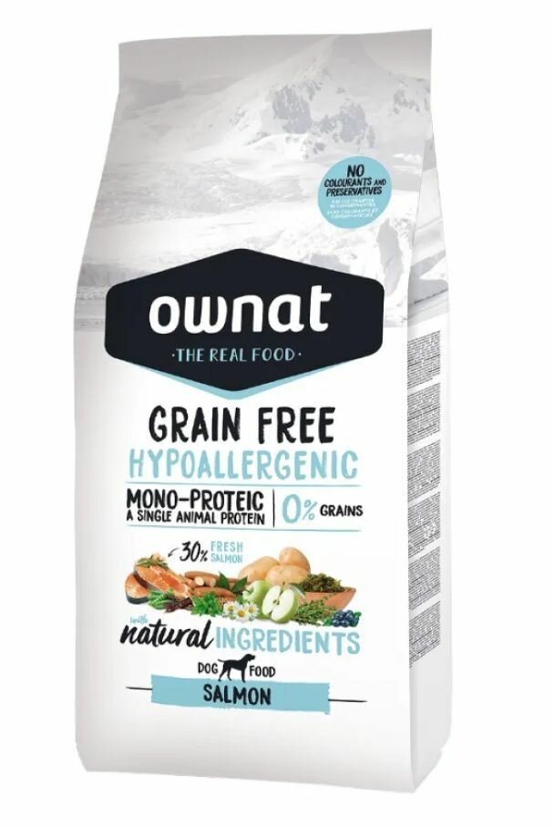 Ownat Grain Free Hypoallergenic Корм сухой гипоаллергенный для собак с лососем, 3 кг