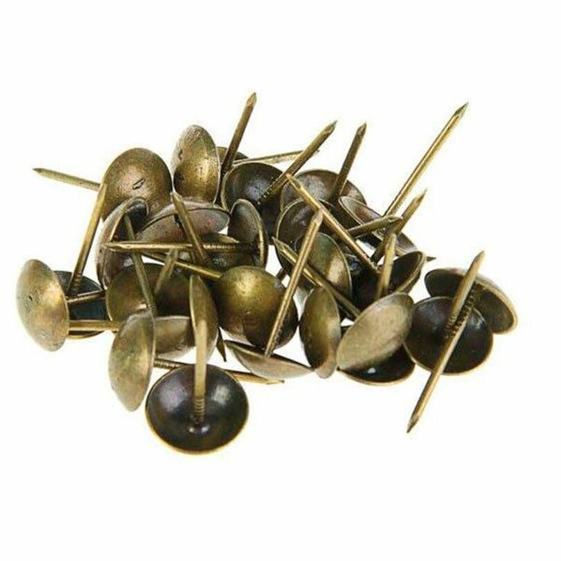 фото Гвозди мебельные декоративные, Накрепко, 17 х 1.5 мм, цвет бронза, 30 шт в наборе