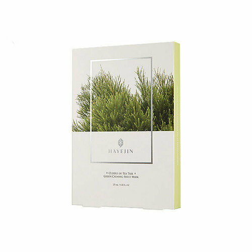 HAYEJIN / Успокаивающая Зелёная Тканевая Маска набор(25 мл х 5 шт) Cuddle of Tea Tree Green Calming Sheet Mask