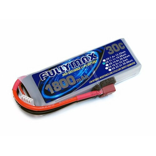 аккумулятор lipo 11 1v 1450mah 30c bluemax Аккумулятор LiPo Fullymax 11.1V 1800мАч 30C FB1800HP-3S